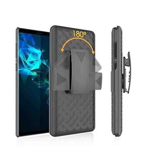 BELTRON Galaxy Note 9 Case with Clip, Slim Protective Belt Clip Slider Grip Case (Shell/Holster Combo) with Built-in Kickstand