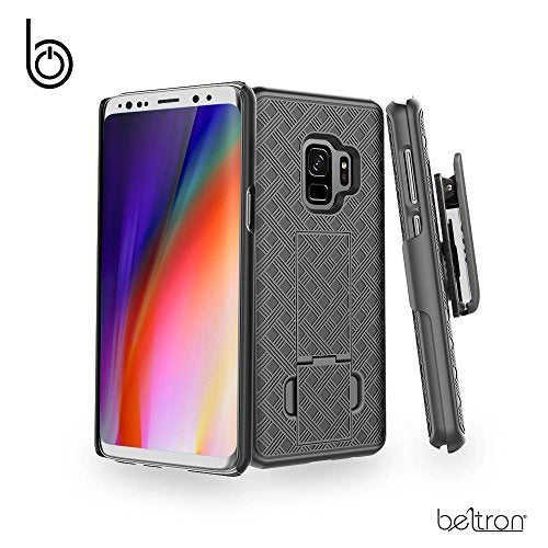 BELTRON Galaxy S9 Plus Case, Belt Clip Holster with Kickstand, Super Slim Shell Combo Galaxy Case with Rotating Belt Clip (NOT S9)
