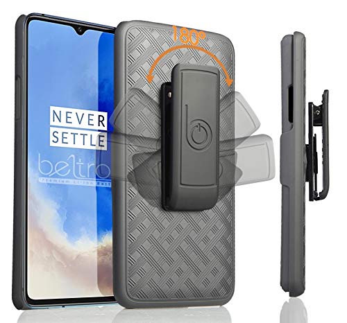 BELTRON OnePlus 7T Case, Slim Protective Case with Swivel Belt Clip Holster and Kickstand for T-Mobile OnePlus 7T