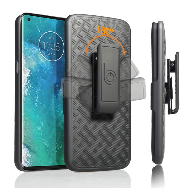BELTRON Slim Protective Case for Motorola Edge Plus (Verizon) with Belt Clip Holster and Built in Kickstand (Motorola Edge+)