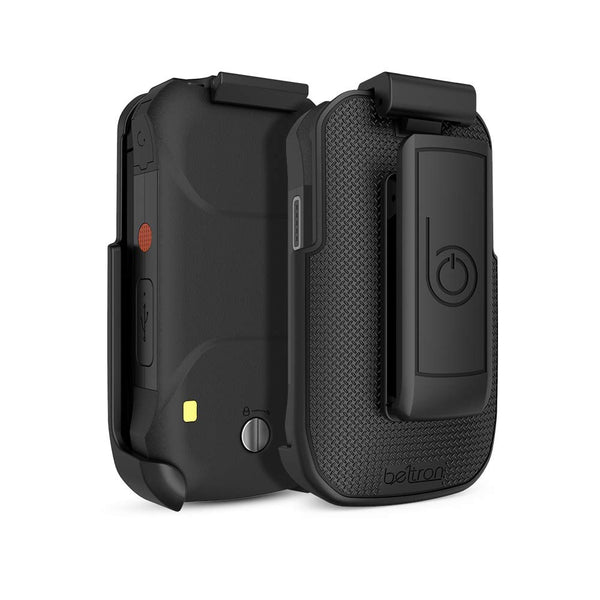 BELTRON DuraXV Extreme Belt Clip Holster, Heavy Duty Rotating Belt Clip Holder Case for Kyocera DuraXV Extreme E4810 Verizon Flip Phone - Secure Fit with Quick Release Latch & Kickstand