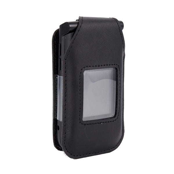 BELTRON Leather Fitted Case for Orbic Journey V Verizon Flip Phone - Features: Rotating Belt Clip, Screen & Keypad Protection, Secure Fit