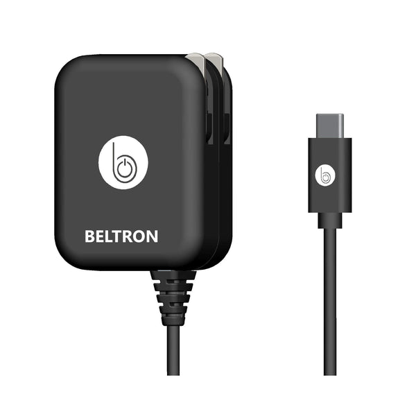 BELTRON Turbo Fast USB-C/Type C USB Wall Charger 5V / 3 AMP 18W with Built-in Cable (for Sonim XP3, XP8, Kyocera DuraForce Pro 2, DuraXV Extreme & All Type C USB Devices) Intertek ETL Certified