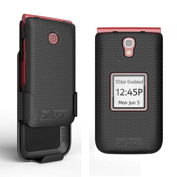 BELTRON Case with Belt Clip for Alcatel GreatCall Jitterbug Flip Phone for Seniors, Protective Snap On Cover with Rotating Belt Clip Holster Combo for Jitterbug Flip 4043SJ6