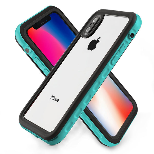 aquaLifeiPhone X, iPhone XS, Slim Waterproof, Shock & Drop Proof, Dirt & Snow Proof Underwater Swimming Diving Beach Case - Fully Sealed w/Built-in Screen Protector & Clear Back