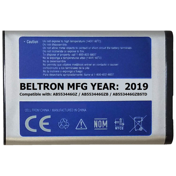 BELTRON 1000 mAh Replacement Battery for Samsung U310 U340 U350 U410 U430 Verizon Wireless Flip Phone (AB553446GZ AB553446GZB AB553446GZBSTD)