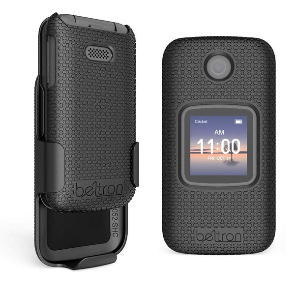 Case with Belt Clip for Alcatel Smartflip/Alcatel Go Flip 3, Protective Snap On Cover with Rotating Belt Clip Holster Combo for Smartflip (AT&T Cricket Wireless), Go Flip 3 (Metro PCS T-Mobile)