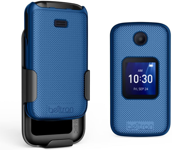 BELTRON Case with Belt Clip for Alcatel Go Flip 4 (T-Mobile, Metro PCS) / TCL Flip Pro Phone (Boost Mobile, US Cellular, Verizon) - Pacific Blue