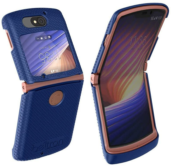 BELTRON Case for Motorola RAZR 5G Flip (AT&T / T-Mobile), Snap-On Protective Hard Shell Cover for RAZR 5G Flip Phone (2020) XT2071 (Blue)