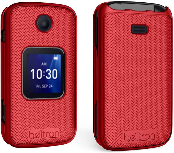 BELTRON Case with Belt Clip for Alcatel Go Flip 4 (T-Mobile, Metro PCS) / TCL Flip Pro Phone (Boost Mobile, US Cellular, Verizon) - Red