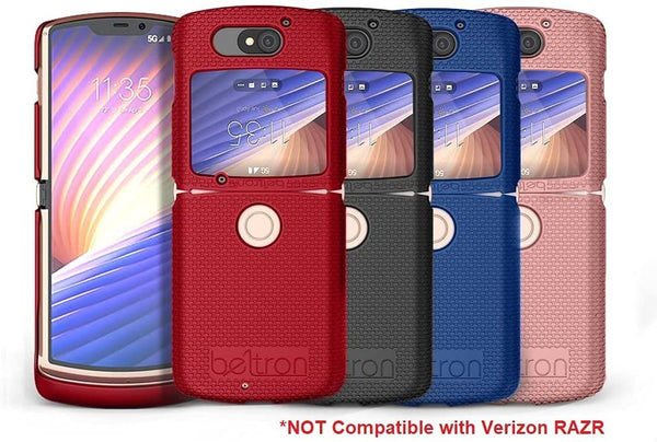 BELTRON Case for Motorola RAZR 5G Flip (AT&T / T-Mobile), Snap-On Protective Hard Shell Cover for RAZR 5G Flip Phone (2020) XT2071 (Red)