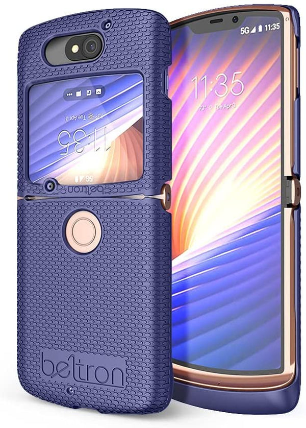 BELTRON Case for Motorola RAZR 5G Flip (AT&T / T-Mobile), Snap-On Protective Hard Shell Cover for RAZR 5G Flip Phone (2020) XT2071 (Blue)