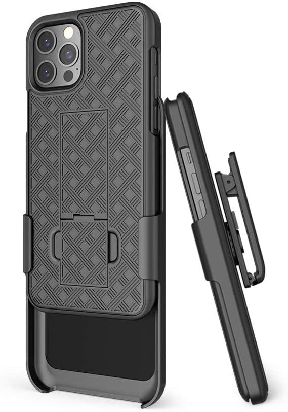 BELTRON Case with Belt Clip for iPhone 12, iPhone 12 Pro, Slim Fit Protective Shell & Swivel Belt Clip Holster Combo with Built-in Kickstand for iPhone 12, iPhone 12 Pro 6.1 (2020)