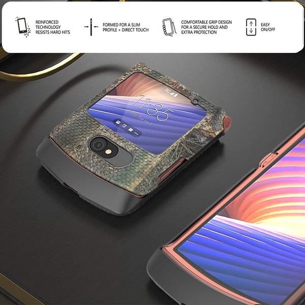 BELTRON Case for Motorola RAZR 5G Flip (AT&T / T-Mobile), Snap-On Protective Hard Shell Cover for RAZR 5G Flip Phone (2020) XT2071 (Outdoor Camouflage)