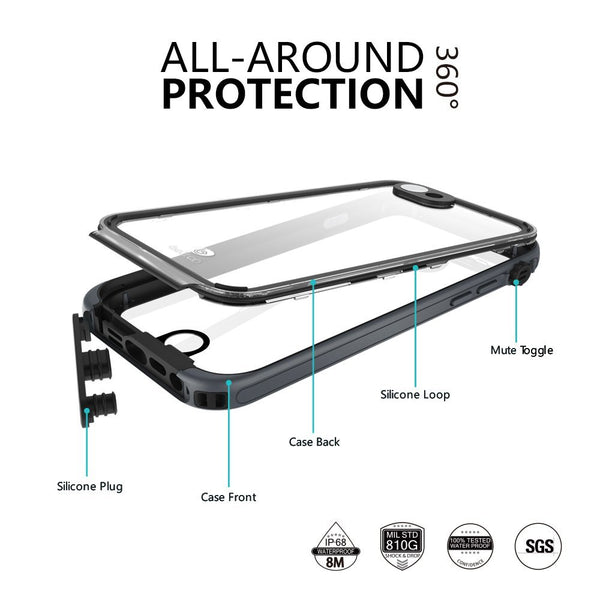 BELTRON aquaLife Waterproof, Shock & Drop Proof, Dirt Proof, Heavy Duty Case Compatible with: iPhone 6/6S (IP68 Rated, MIL-STD-810G Certified) Features: 360° Watertight Sealed Design