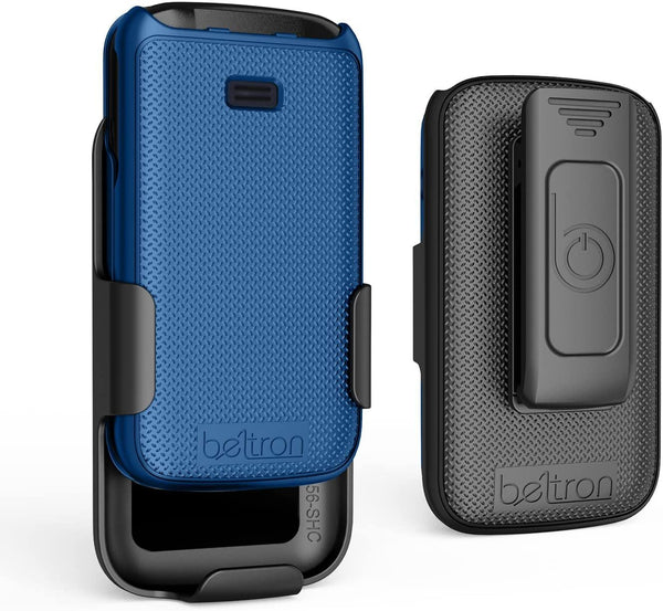 BELTRON Case with Belt Clip for Alcatel Go Flip 4 (T-Mobile, Metro PCS) / TCL Flip Pro Phone (Boost Mobile, US Cellular, Verizon) - Pacific Blue