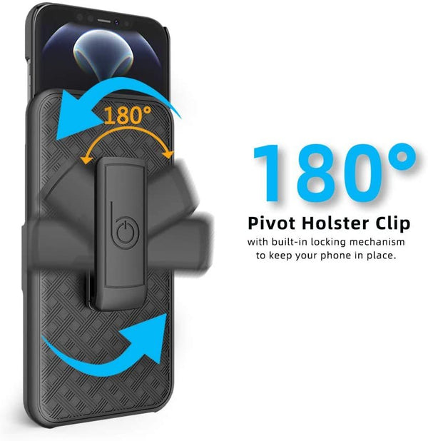 BELTRON Case with Belt Clip for iPhone 12, iPhone 12 Pro, Slim Fit Protective Shell & Swivel Belt Clip Holster Combo with Built-in Kickstand for iPhone 12, iPhone 12 Pro 6.1 (2020)