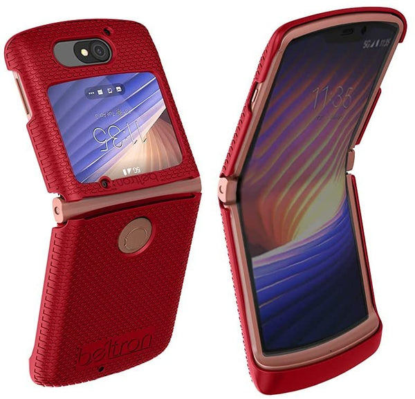 BELTRON Case for Motorola RAZR 5G Flip (AT&T / T-Mobile), Snap-On Protective Hard Shell Cover for RAZR 5G Flip Phone (2020) XT2071 (Red)