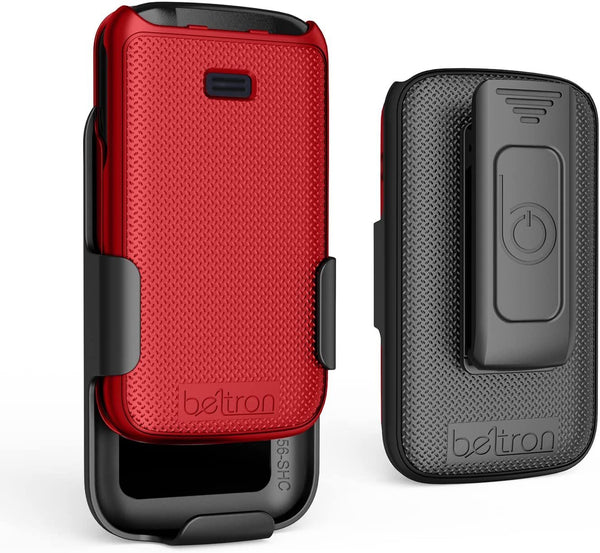 BELTRON Case with Belt Clip for Alcatel Go Flip 4 (T-Mobile, Metro PCS) / TCL Flip Pro Phone (Boost Mobile, US Cellular, Verizon) - Red