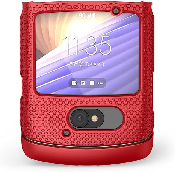 BELTRON Case for Motorola RAZR 5G Flip (AT&T / T-Mobile), Snap-On Protective Hard Shell Cover for RAZR 5G Flip Phone (2020) XT2071 (Red)