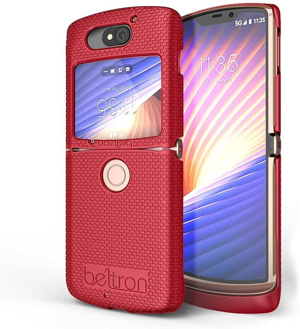 BELTRON Case for Motorola RAZR 5G Flip (AT&T / T-Mobile), Snap-On Protective Hard Shell Cover for RAZR 5G Flip Phone (2020) XT2071 (Red)