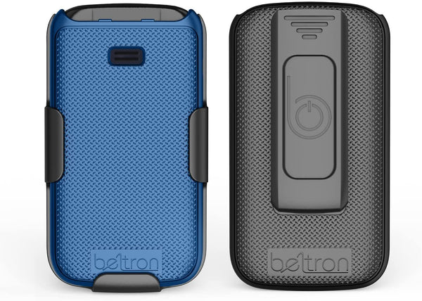 BELTRON Case with Belt Clip for Alcatel Go Flip 4 (T-Mobile, Metro PCS) / TCL Flip Pro Phone (Boost Mobile, US Cellular, Verizon) - Pacific Blue