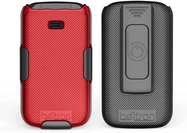 BELTRON Case with Belt Clip for Alcatel Go Flip 4 (T-Mobile, Metro PCS) / TCL Flip Pro Phone (Boost Mobile, US Cellular, Verizon) - Red