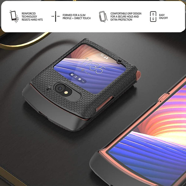 BELTRON Case for Motorola RAZR 5G Flip (AT&T / T-Mobile), Snap-On Protective Hard Shell Cover for RAZR 5G Flip Phone (2020) XT2071 (Black)