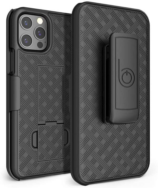 BELTRON Case with Belt Clip for iPhone 12, iPhone 12 Pro, Slim Fit Protective Shell & Swivel Belt Clip Holster Combo with Built-in Kickstand for iPhone 12, iPhone 12 Pro 6.1 (2020)