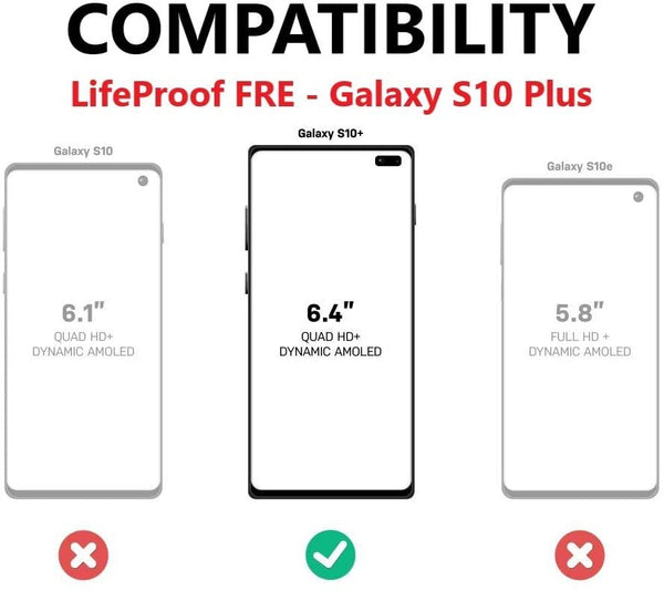 BELTRON Belt Clip Holster Compatible with LifeProof FRE Galaxy S10 Plus, S10+ (LifeProof FRE case is not Included) with Built-in Kickstand
