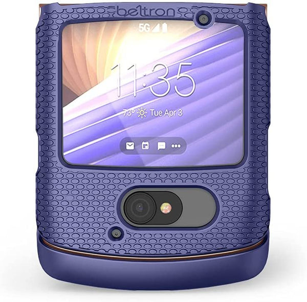 BELTRON Case for Motorola RAZR 5G Flip (AT&T / T-Mobile), Snap-On Protective Hard Shell Cover for RAZR 5G Flip Phone (2020) XT2071 (Blue)