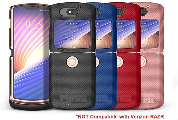 BELTRON Case for Motorola RAZR 5G Flip (AT&T / T-Mobile), Snap-On Protective Hard Shell Cover for RAZR 5G Flip Phone (2020) XT2071 (Black)
