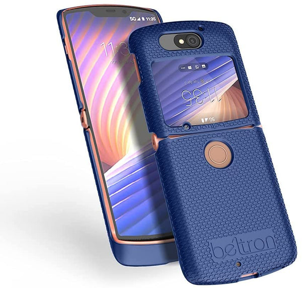 BELTRON Case for Motorola RAZR 5G Flip (AT&T / T-Mobile), Snap-On Protective Hard Shell Cover for RAZR 5G Flip Phone (2020) XT2071 (Blue)