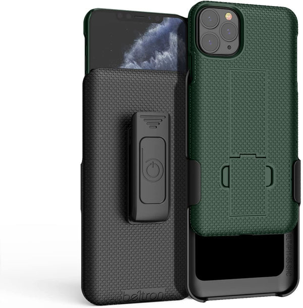 BELTRON Case & Holster Combo for iPhone 11 Pro Max, Rugged Shell & Holster with Built-in Kickstand comptible with Apple iPhone 11 Pro Max (2019) (Pacific Blue)