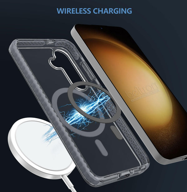 BELTRON Belt Case for Samsung Galaxy S25, Slim Protective Transparent Case & Rotating Belt Clip Holster Combo - Compatible with MagSafe (fits Galaxy S24/S25)