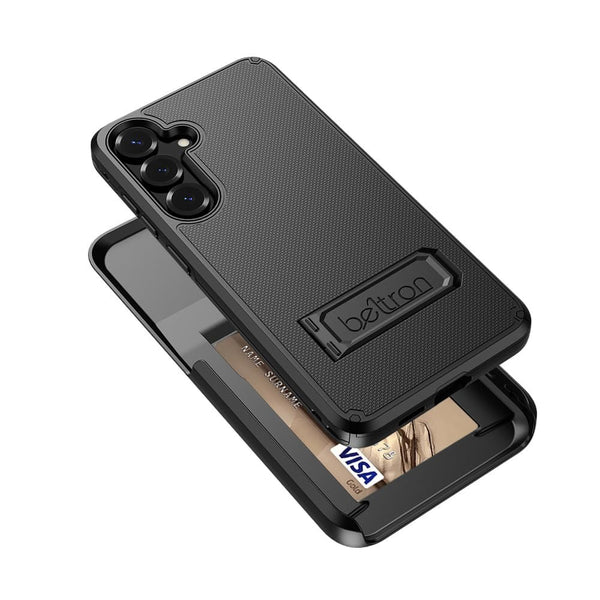 Case with Belt Clip for Samsung Galaxy S24/S25, BELTRON Slim Protective Dual-Layer Full Body Grip Case & Swivel Belt Holster with Kickstand/Card Holder