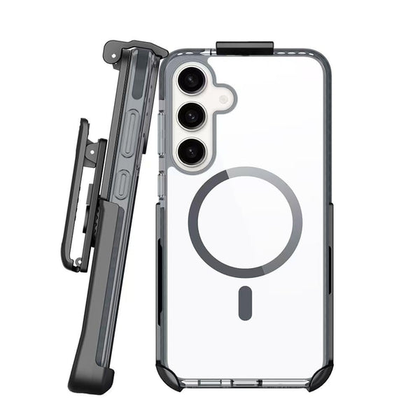 BELTRON Belt Case for Samsung Galaxy S25, Slim Protective Transparent Case & Rotating Belt Clip Holster Combo - Compatible with MagSafe (fits Galaxy S24/S25)