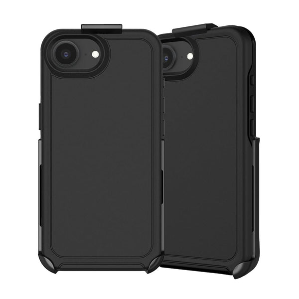 BELTRON Case with Belt Clip for iPhone 16, Industrial Strength, Military-Grade Protection, Hybrid Case Compatible with Magsafe (Jet Black)
