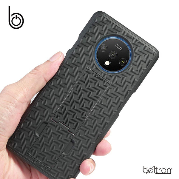 OnePlus 7T Case, BELTRON Slim Protective Case with Swivel Belt Clip Holster and Kickstand for T-Mobile OnePlus 7T