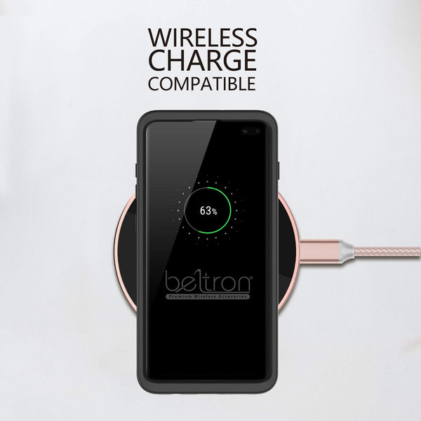BELTRON Galaxy S10 Clear Case, Heavy Duty MIL-STD-810G Certified, Durable Case with Clear Back, Shock & Drop Proof, Dirt & Snow Resistant, Raised Bezels & Slim Profile, Retail Packaging & Warranty
