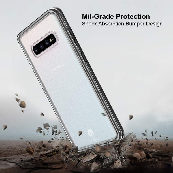 BELTRON Galaxy S10 Clear Case, Heavy Duty MIL-STD-810G Certified, Durable Case with Clear Back, Shock & Drop Proof, Dirt & Snow Resistant, Raised Bezels & Slim Profile, Retail Packaging & Warranty