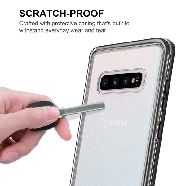 BELTRON Galaxy S10 Clear Case, Heavy Duty MIL-STD-810G Certified, Durable Case with Clear Back, Shock & Drop Proof, Dirt & Snow Resistant, Raised Bezels & Slim Profile, Retail Packaging & Warranty