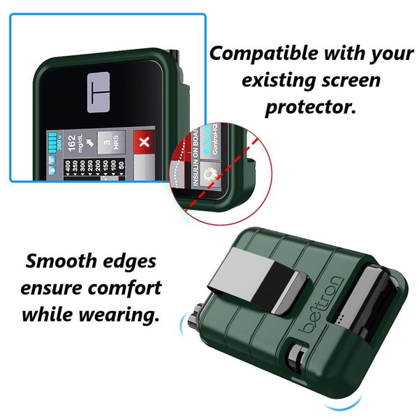 BELTRON Protective Case for Tandem t:Slim X2 Pump with Built-in Metal Belt Clip (Strong & Durable Case for Tandem Diabetes Care TSlim X2 Insulin Pump) - Red