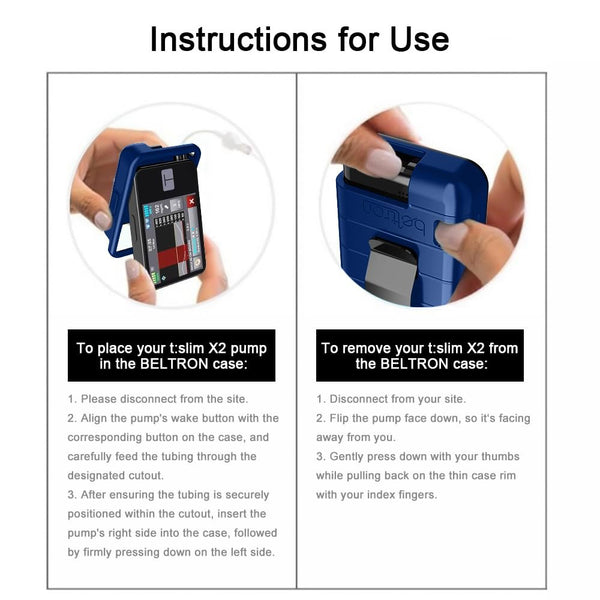 BELTRON Protective Case for Tandem t:Slim X2 Pump with Built-in Metal Belt Clip (Strong & Durable Case for Tandem Diabetes Care TSlim X2 Insulin Pump) - Red