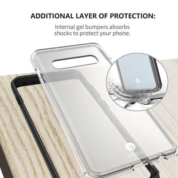 BELTRON Galaxy S10 Clear Case, Heavy Duty MIL-STD-810G Certified, Durable Case with Clear Back, Shock & Drop Proof, Dirt & Snow Resistant, Raised Bezels & Slim Profile, Retail Packaging & Warranty