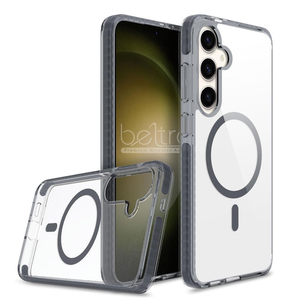 BELTRON Belt Case for Samsung Galaxy S25, Slim Protective Transparent Case & Rotating Belt Clip Holster Combo - Compatible with MagSafe (fits Galaxy S24/S25)
