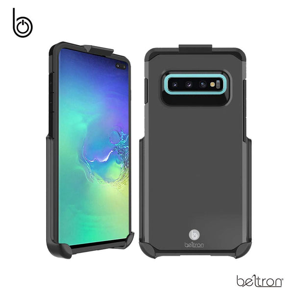 BELTRON Case with Belt Clip Comptible with Samsung Galaxy S10 Plus (G975), Slim Full Protection Heavy Duty & Rotating Belt Clip Holster with Built in Kickstand (Gunmetal Grey)