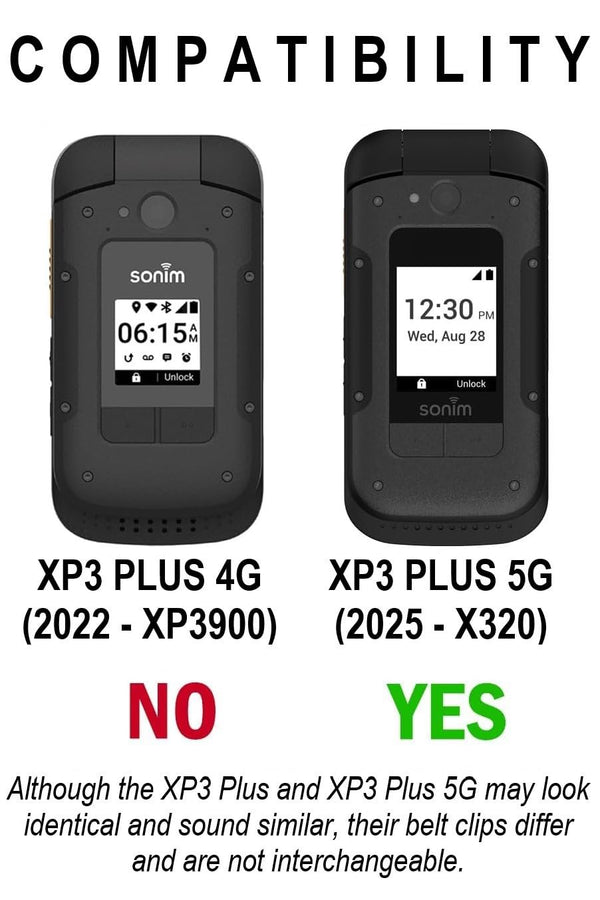 BELTRON Holster for Sonim XP3 Plus 5G Flip Phone, Heavy Duty Rotating Belt Clip Holder Case for X320 2025 Version - AT&T/FirstNet/T-Mobile (Industrial Strength)