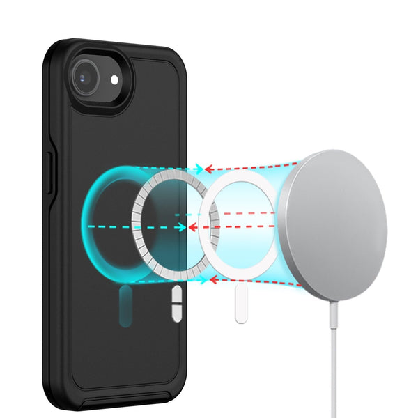 BELTRON Case with Belt Clip for iPhone 16, Industrial Strength, Military-Grade Protection, Hybrid Case Compatible with Magsafe (Jet Black)