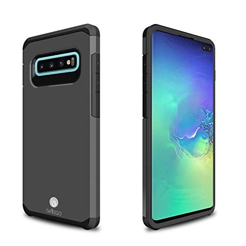 BELTRON Case with Belt Clip Comptible with Samsung Galaxy S10 Plus (G975), Slim Full Protection Heavy Duty & Rotating Belt Clip Holster with Built in Kickstand (Gunmetal Grey)